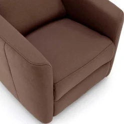 Discount Brauner Kunstledersessel mit ausklappbarer Lehne - Resceta Sessel