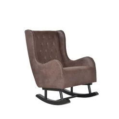 Sale Brauner Schaukelsessel Cuatro mit Holzkufen Sessel