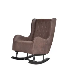 Sale Brauner Schaukelsessel Cuatro mit Holzkufen Sessel