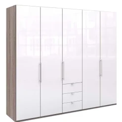 Hot Breiter Kleiderschrank in Weiß Glas - Empresian Kleiderschränke