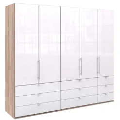 Online Breiter Kleiderschrank in Weiß - Bosays Kleiderschränke