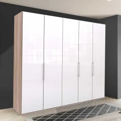 Best Breiter Schlafzimmerschrank mit weißer Glasfront - Bosays Kleiderschränke|Schränke