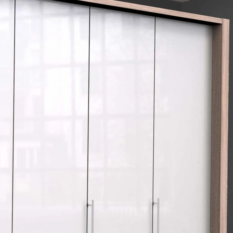 Best Breiter Schlafzimmerschrank mit weißer Glasfront - Bosays Kleiderschränke|Schränke