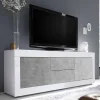 Best Breites TV Board in Weiß HG & Betonoptik - Narandu Tv & Hifi-Möbel