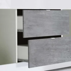 Best Breites TV Board in Weiß HG & Betonoptik - Narandu Tv & Hifi-Möbel