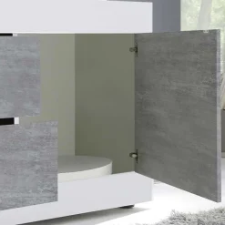 Best Breites TV Board in Weiß HG & Betonoptik - Narandu Tv & Hifi-Möbel