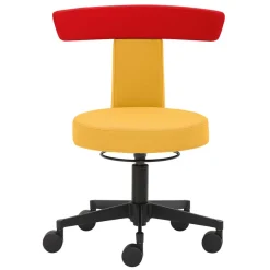 Best Bürohocker mit Rückenlehne in Gelb & Orange - Andjes Hocker
