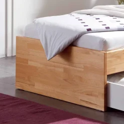 Clearance Buche Massivholzbett Gulmez inklusive Bettkästen mit gedämpftem Selbsteinzug Betten