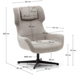 Sale Chenille Loungesessel drehbar - Marocana Sessel