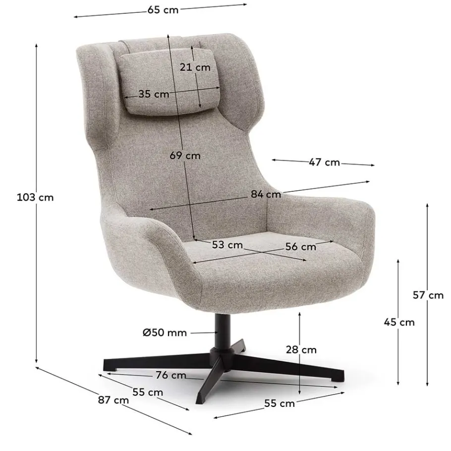 Sale Chenille Loungesessel drehbar - Marocana Sessel