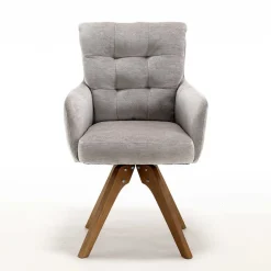 Best Chenille Tischsessel in Taupe - Fiorello (2er Set) Stühle