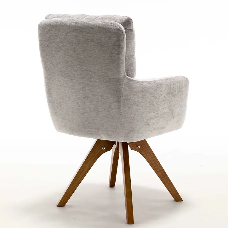 Best Chenille Tischsessel in Taupe - Fiorello (2er Set) Stühle