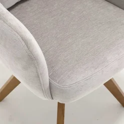 Best Chenille Tischsessel in Taupe - Fiorello (2er Set) Stühle