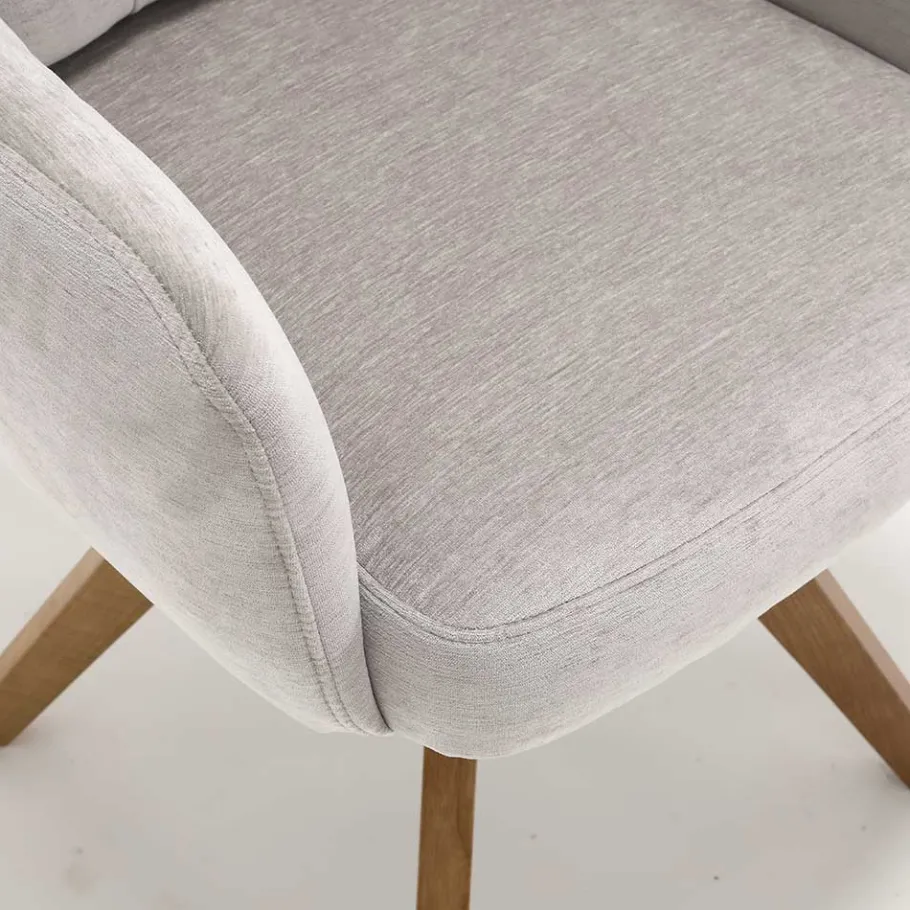 Best Chenille Tischsessel in Taupe - Fiorello (2er Set) Stühle