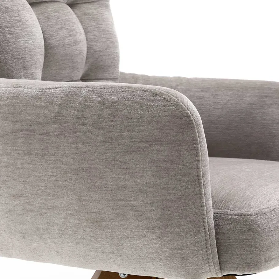 Best Chenille Tischsessel in Taupe - Fiorello (2er Set) Stühle