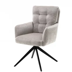 Best Chenille Tischsessel in Taupe - Vatros (2er Set) Stühle