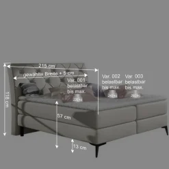 Chesterfield Kunstlederbett in Creme - Micerdo Betten