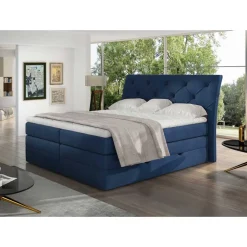 Best Chesterfield Stauraum-Boxspringbett in Blau - Hillo Betten