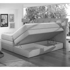 Best Chesterfield Stauraum-Boxspringbett in Blau - Hillo Betten