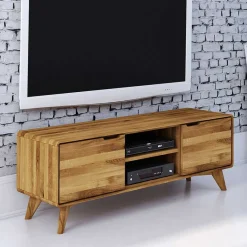 Sale 134cm breiter TV Unterschrank aus Holz - Eavy I Tv & Hifi-Möbel