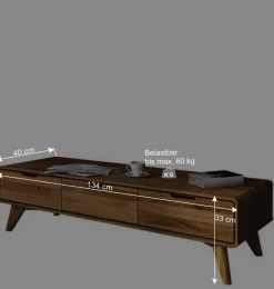 Clearance 134cm breites TV Board aus geölter Wildeiche - Eavy Tv & Hifi-Möbel|Lowboards