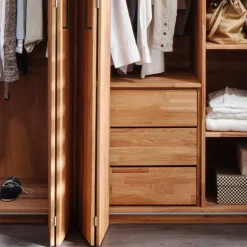 New 246cm Falttüren-Kleiderschrank Wildeiche - Mascadona Kleiderschränke