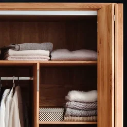 New 246cm Falttüren-Kleiderschrank Wildeiche - Mascadona Kleiderschränke