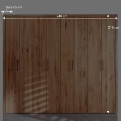 New 246cm Falttüren-Kleiderschrank Wildeiche - Mascadona Kleiderschränke