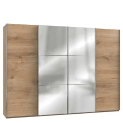 Outlet 300cm Kleiderschrank in Plankeneiche mit Spiegeln - Dagidoyo Kleiderschränke|Schränke