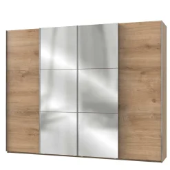 Outlet 300cm Kleiderschrank in Plankeneiche mit Spiegeln - Dagidoyo Kleiderschränke|Schränke