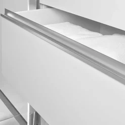 Outlet 250cm Kleiderschrank in Weiß Glas & Spiegel - Kitts Kleiderschränke