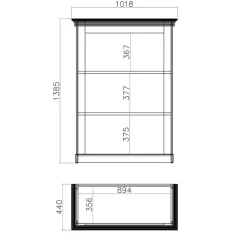 Best 356cm Landhaus Wohnwand Set - Diatara (dreiteilig) Wohnwände