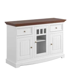 130cm Landhauskommode mit Glaseinsatz - Manipur Sideboards