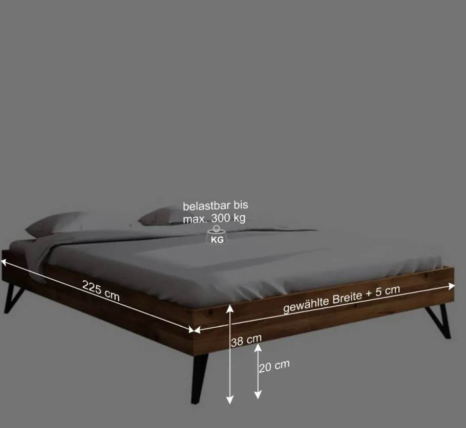 Sale 220cm langes Bett ohne Kopfteil - Mandirov Betten