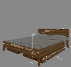 190cm langes Doppelbett mit Schubkästen - Eavy Betten