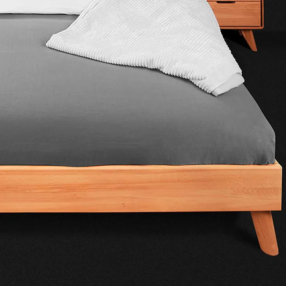 190cm langes Kernbuche Bett ohne Kopfteil - Junola I Betten