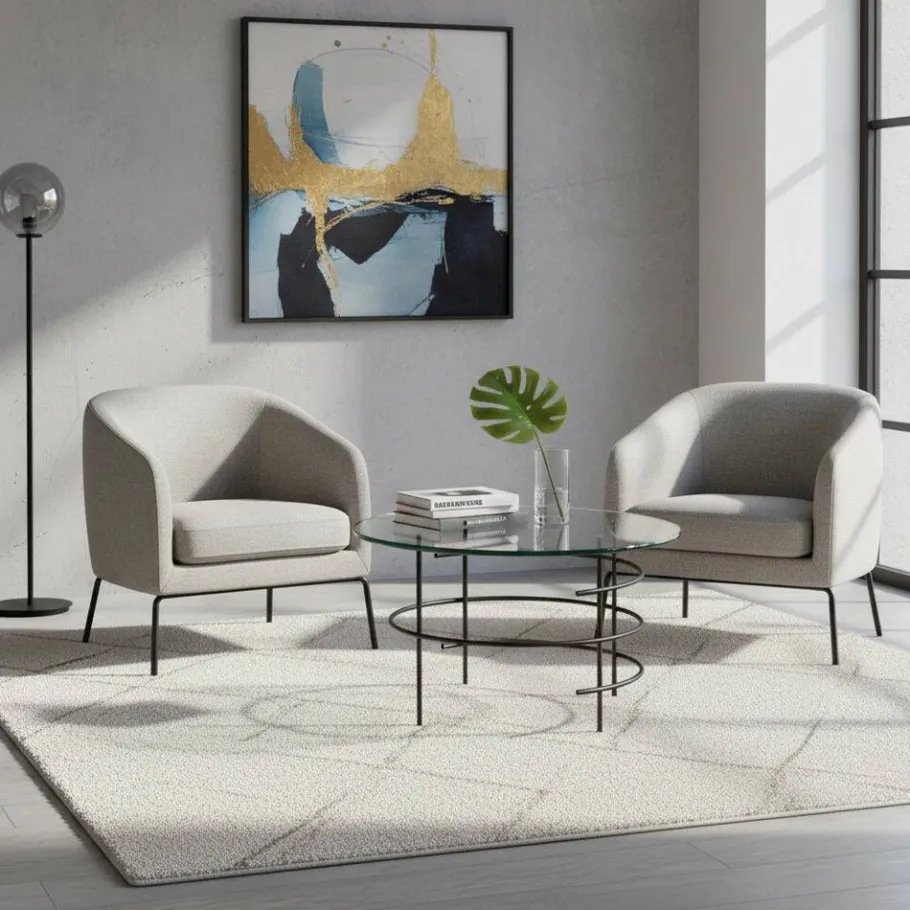 60cm runder Couchtisch mit Glasplatte - Prakto Tische