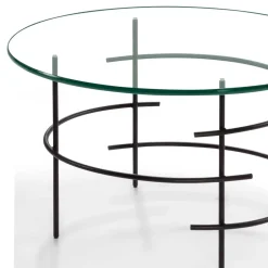 60cm runder Couchtisch mit Glasplatte - Prakto Tische