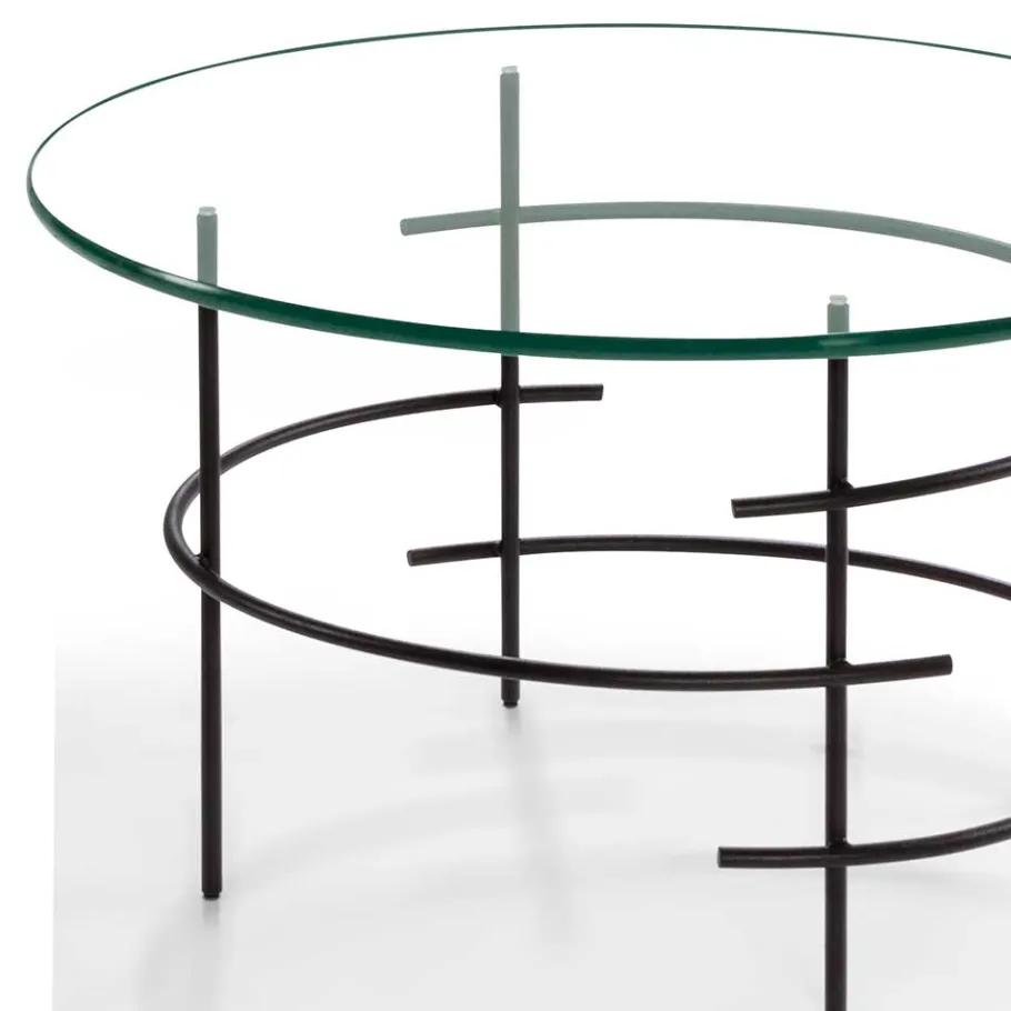 60cm runder Couchtisch mit Glasplatte - Prakto Tische