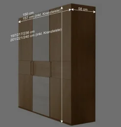 New 150cm Schlafraum Kleiderschrank 3-türig - Emdsiva Kleiderschränke|Schränke