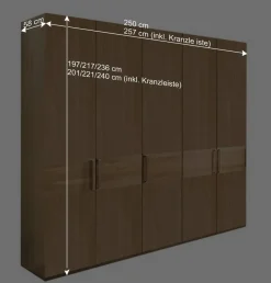 Outlet 250cm Schlafzimmer Kleiderschrank mit 5 Türen - Emdsiva Kleiderschränke