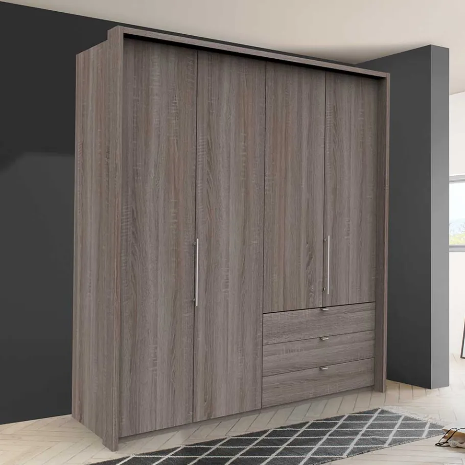 Online 200cm Schlafzimmerschrank mit Folierung Holzoptik - Crenba Kleiderschränke|Schränke