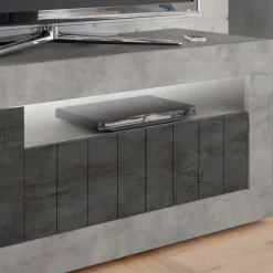 Best 138cm TV Bank in Dunkelgrau & Beton Grau - Uxena Tv & Hifi-Möbel|Lowboards