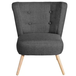 Clearance Cocktailsessel in Anthrazit Stoff - Hamzad Sessel