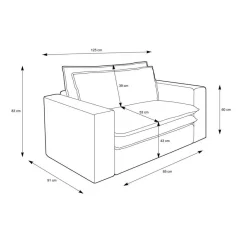 Discount Cord Polstersessel mit Hocker Set - Tessina (zweiteilig) Sessel