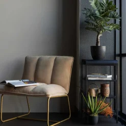 Cord Wohnzimmerstuhl in Beige - Velsamos Sessel