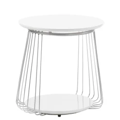 Couchtisch in Mattweiß mit Chrom - Rosibla Tische