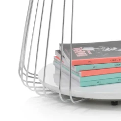 Couchtisch in Mattweiß mit Chrom - Rosibla Tische