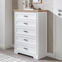 Best Country Style Hochkommode mit fünf Schubladen - Mehady Kommoden