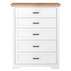 Best Country Style Hochkommode mit fünf Schubladen - Mehady Kommoden